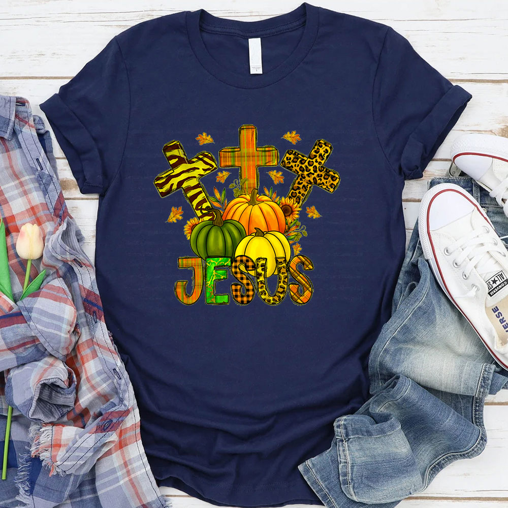 Sunflower And Leopard Cross Jesus T-Shirt