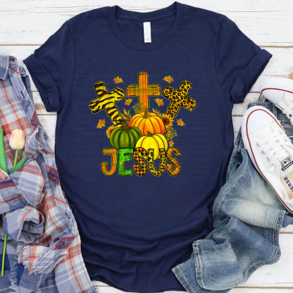Sunflower And Leopard Cross Jesus T-Shirt