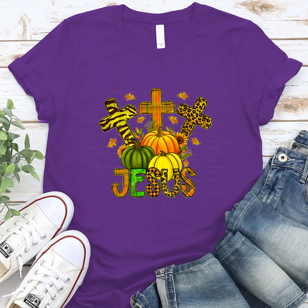 Sunflower And Leopard Cross Jesus T-Shirt