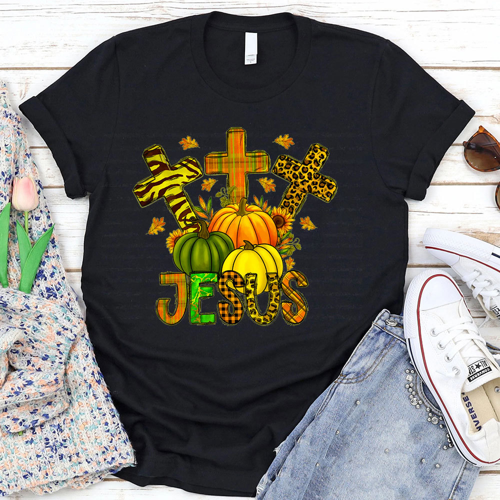 Sunflower And Leopard Cross Jesus T-Shirt