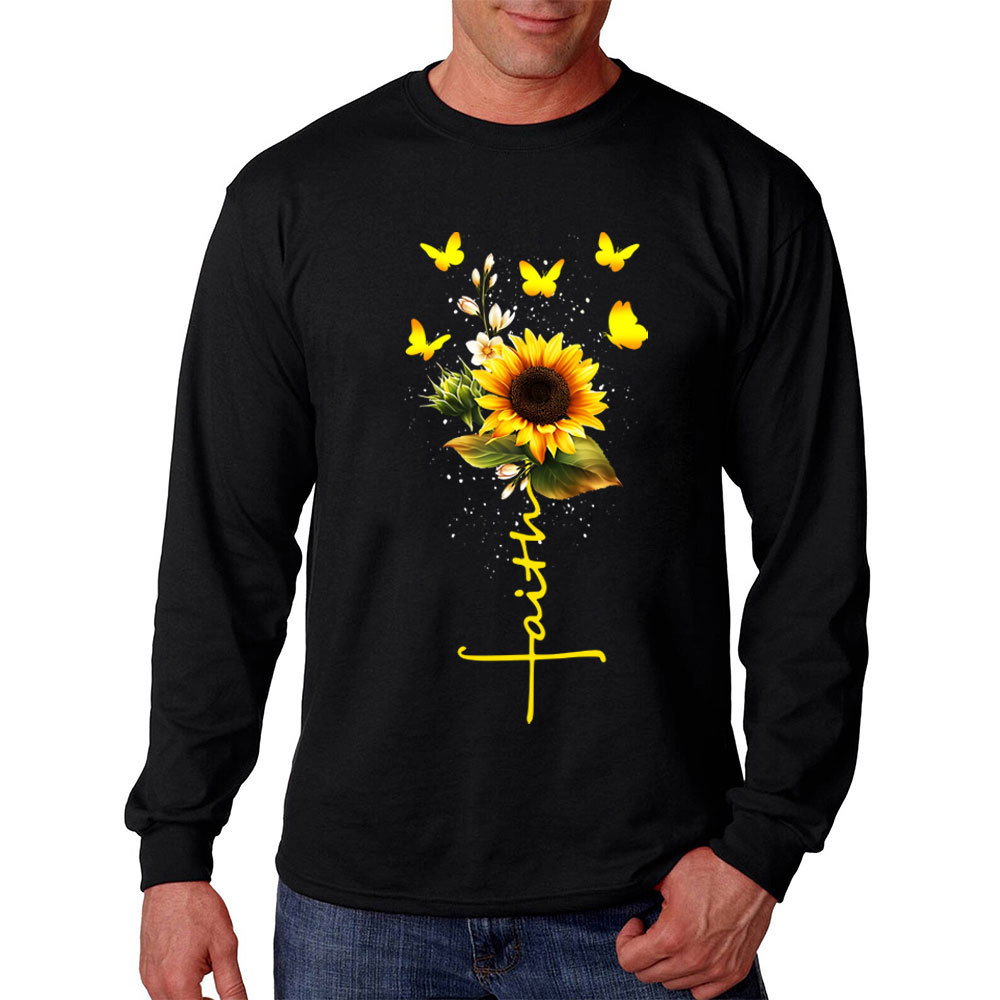 Sunflower Faith Religious Long Sleeve Shirt