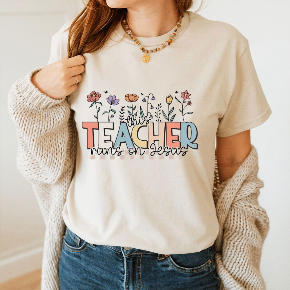 This Teacher Runs On Jesus T-Shirt