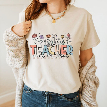 This Teacher Runs On Jesus T-Shirt