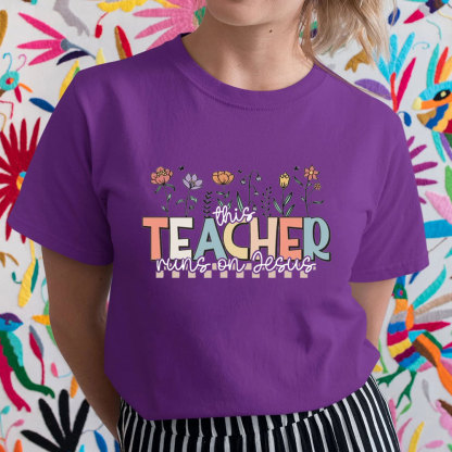 This Teacher Runs On Jesus T-Shirt