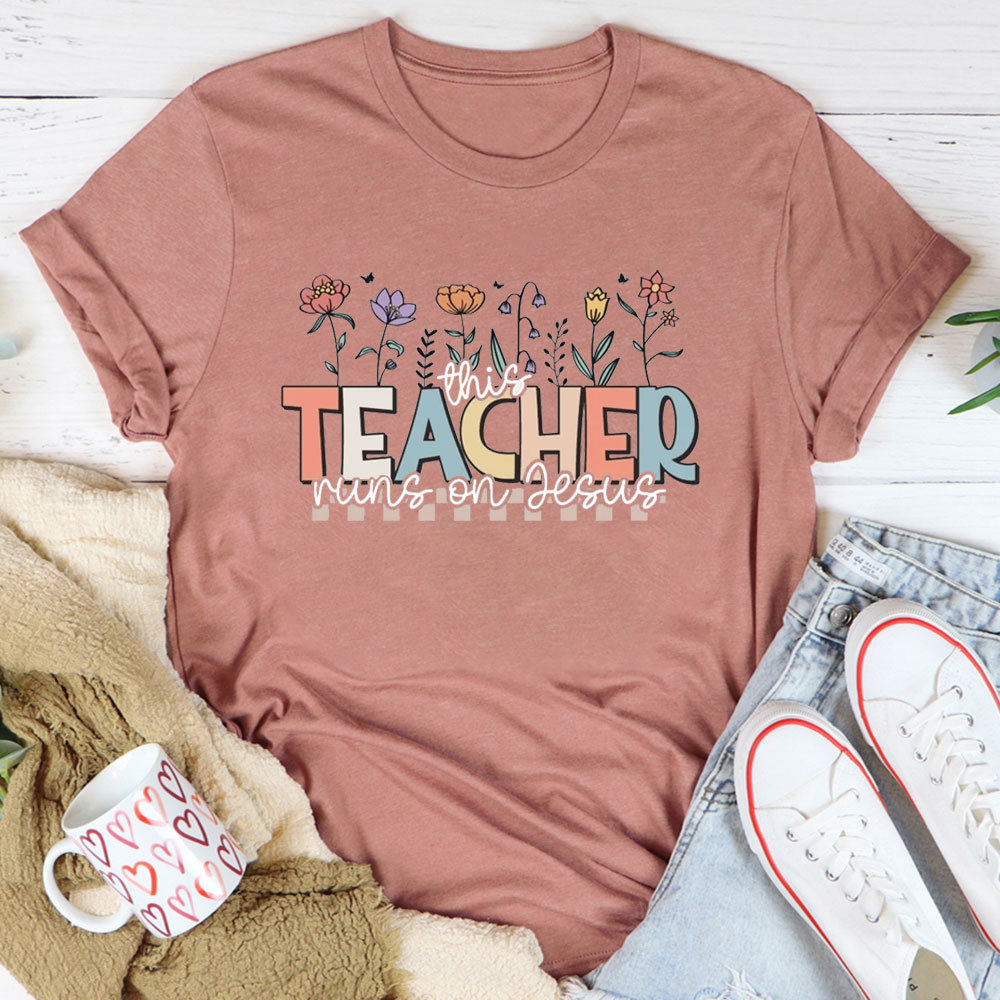 This Teacher Runs On Jesus T-Shirt