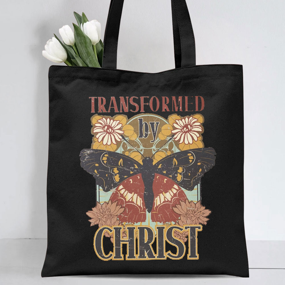 Transformed by Christ Butterfly Canvas Tote Bag