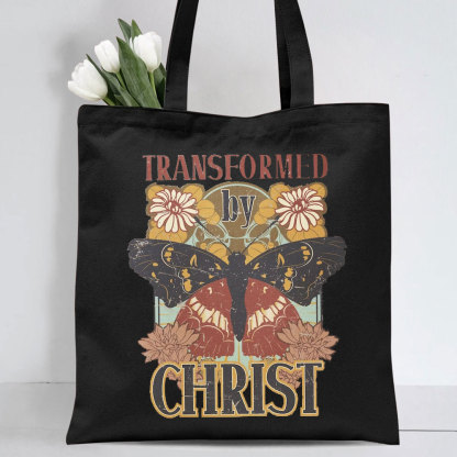 Transformed by Christ Butterfly Canvas Tote Bag