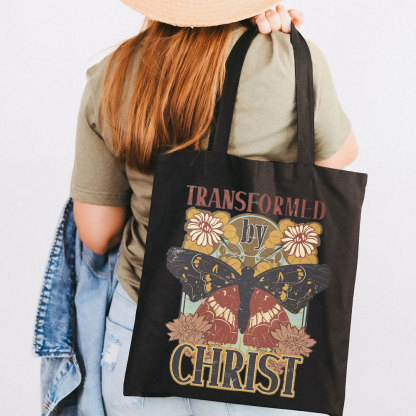 Transformed by Christ Butterfly Canvas Tote Bag