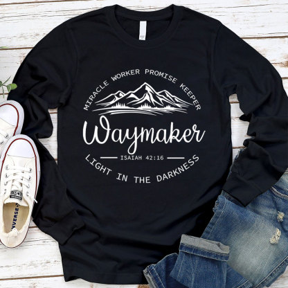 Waymaker Miracle Worker Promise Keeper Christian Long Sleeve Tee