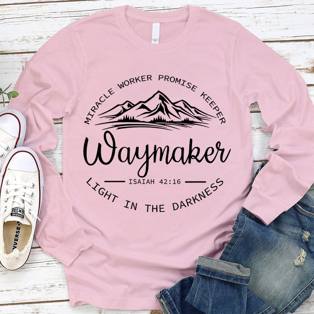 Waymaker Miracle Worker Promise Keeper Christian Long Sleeve Tee