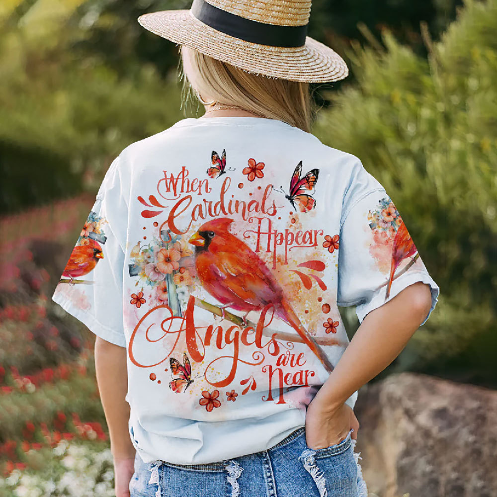 When Cardinals Appear Angels Are Near All-Over Print T-Shirt