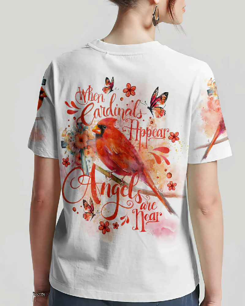 When Cardinals Appear Angels Are Near All-Over Print T-Shirt