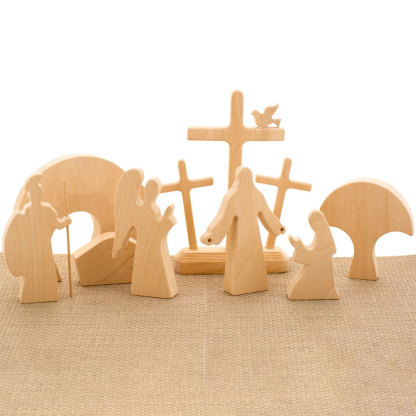 Wooden Easter Creche