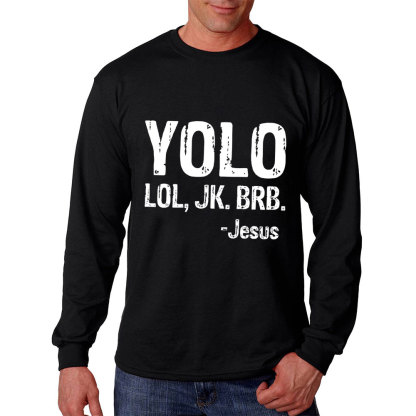 Yolo Lol Jk Brb Jesus Kids Long Sleeve T-shirt