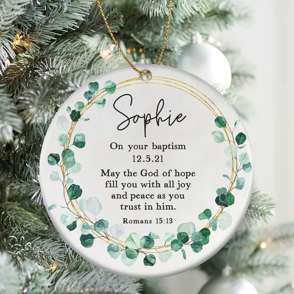Personalized Bible Verse Baptism Ornament