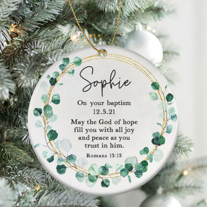 Personalized Bible Verse Baptism Ornament