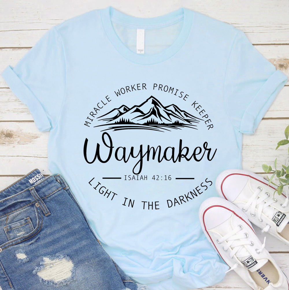 Waymaker Miracle Worker Promise Keeper Christian Tee