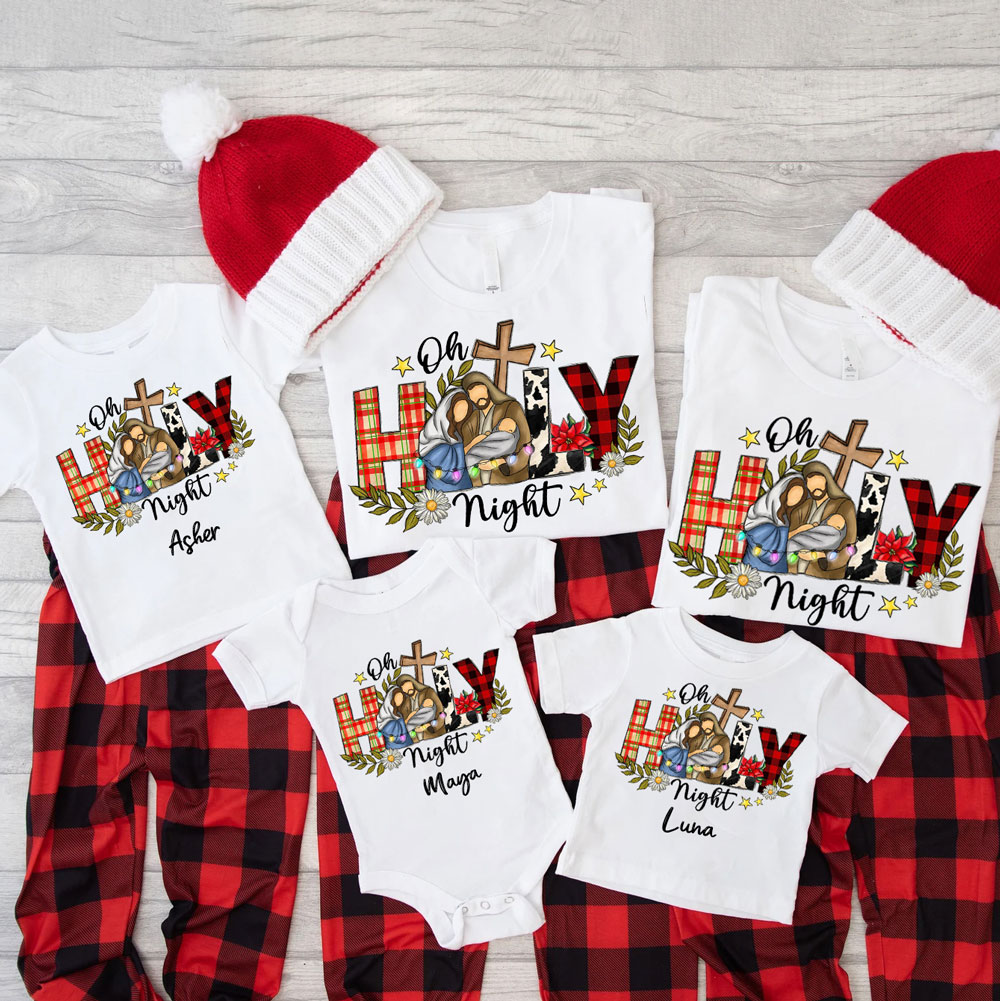 Oh Holy Night Family Matching Shirts