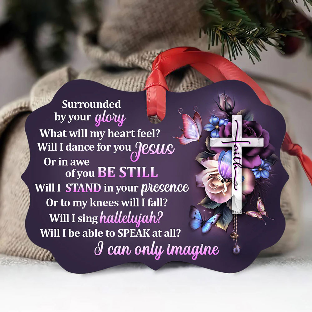 I Can Only Imagine Floral Cross Ornament