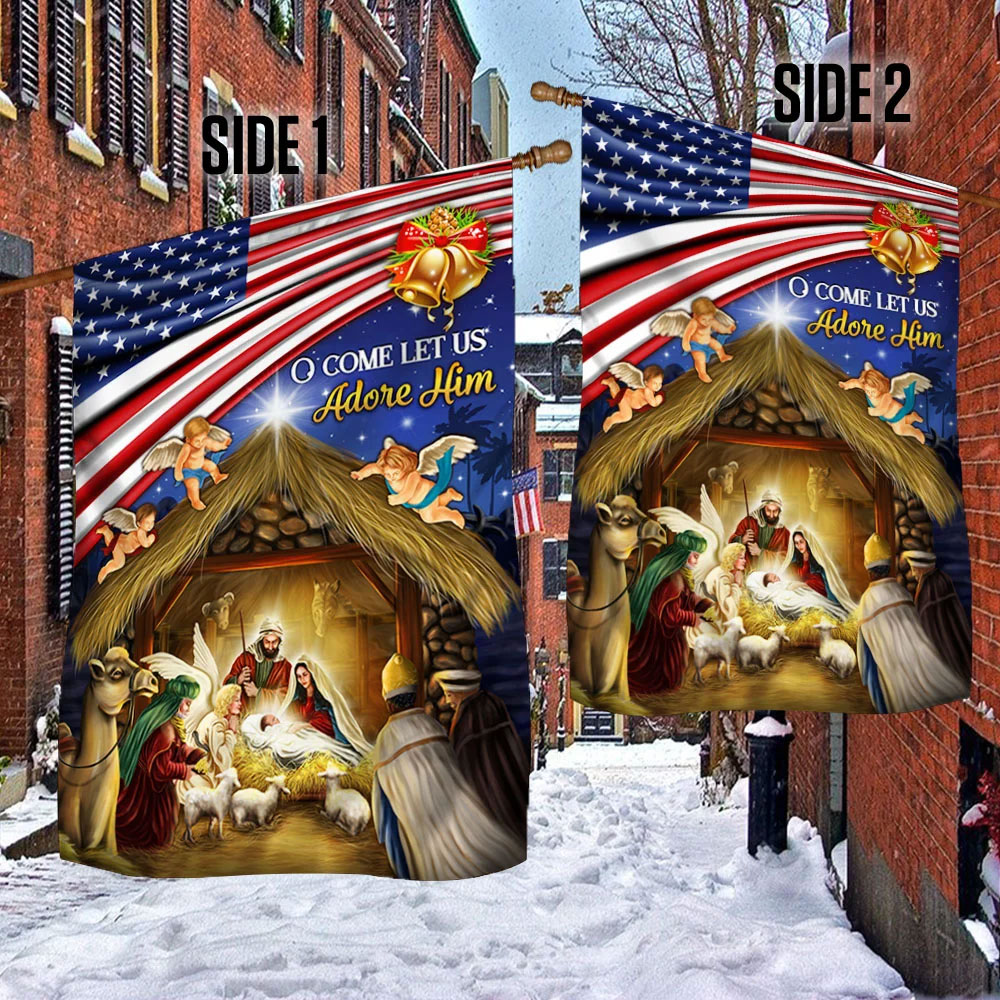 O Come Let Us Adore Him Flag