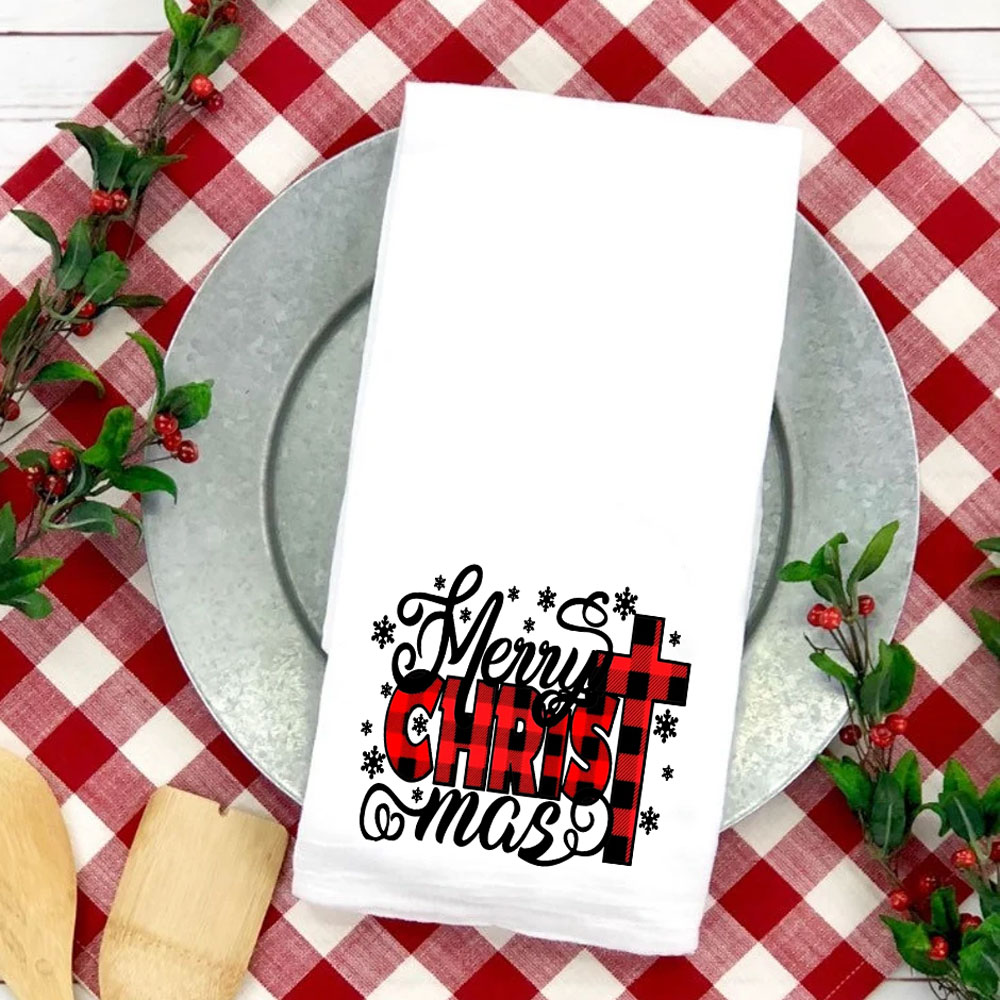 Merry Christ Mas Tea Towel