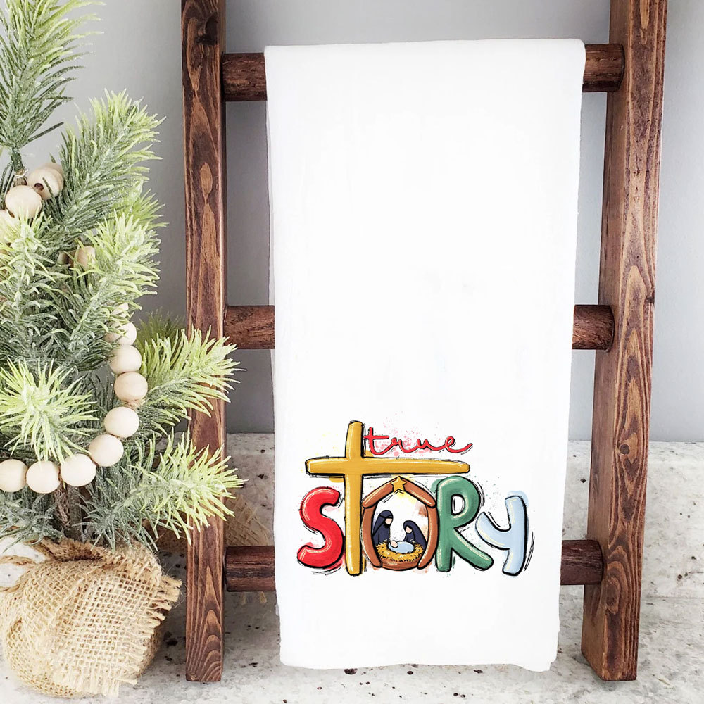 True Story Nativity Tea Towel