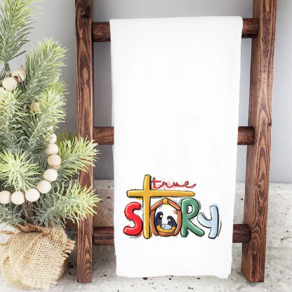 True Story Nativity Tea Towel