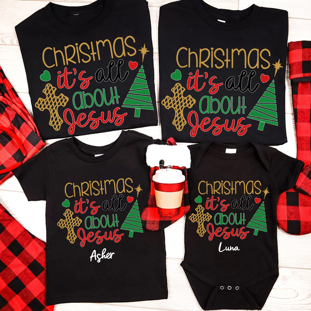 Christmas It's All About Jesus Family Matching Shirts