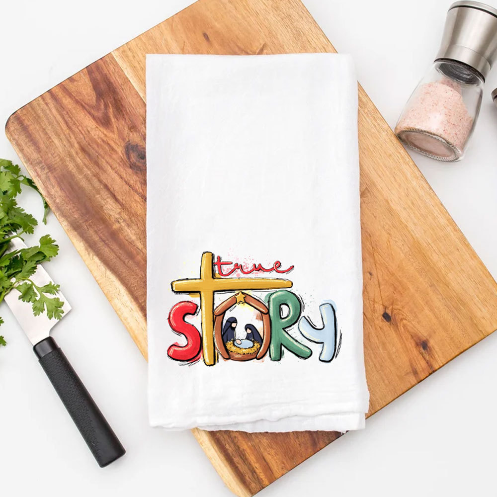 True Story Nativity Tea Towel
