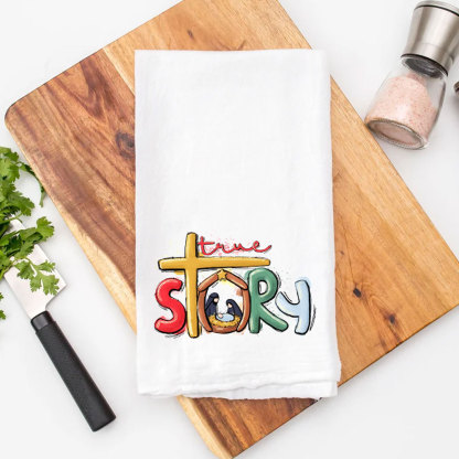 True Story Nativity Tea Towel