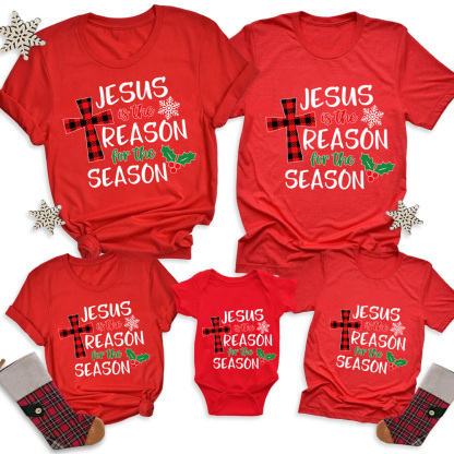 Jesus Is the Reason Christmas Family Matching Christian Shirts