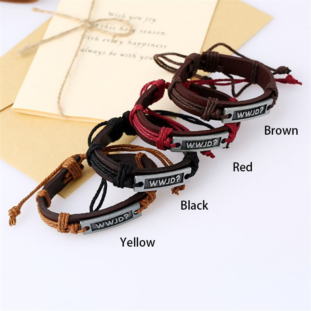 WWJD Leather Bracelet Sale GuidingCross