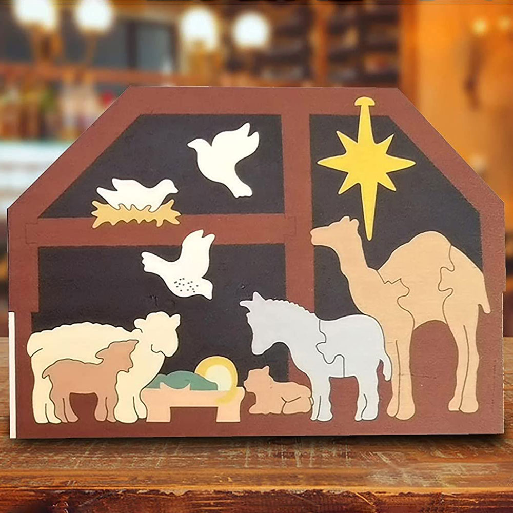 Manger Stable Nativity Puzzle with Animals