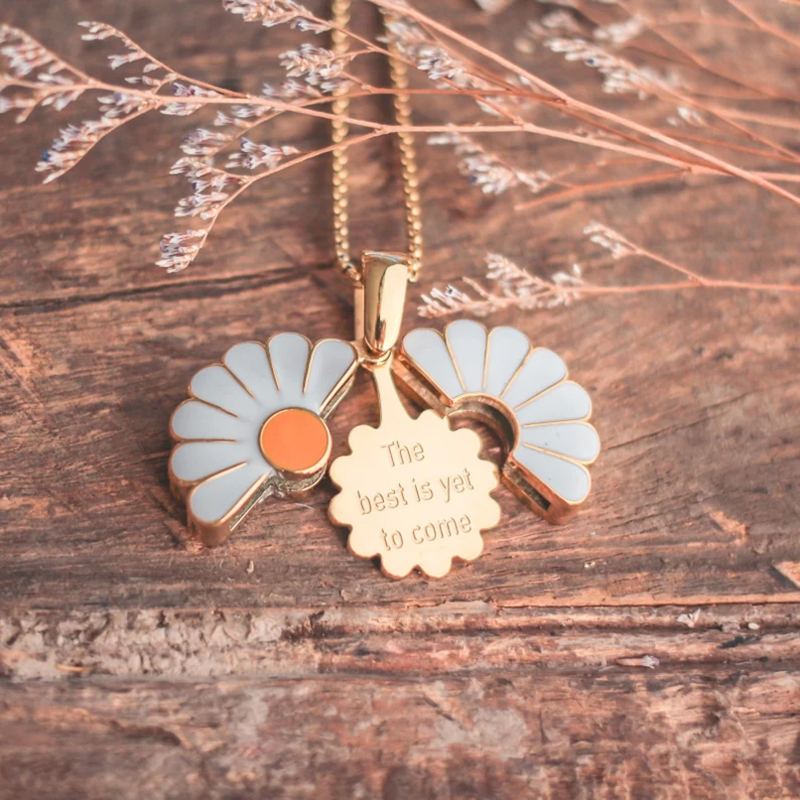 Hidden Message Daisy Locket Necklace Christian Jewelry