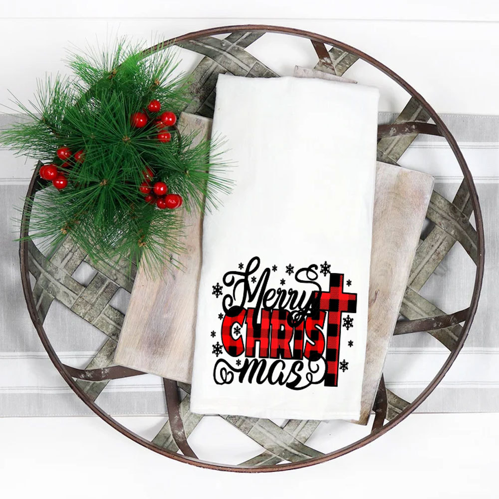 Merry Christ Mas Tea Towel