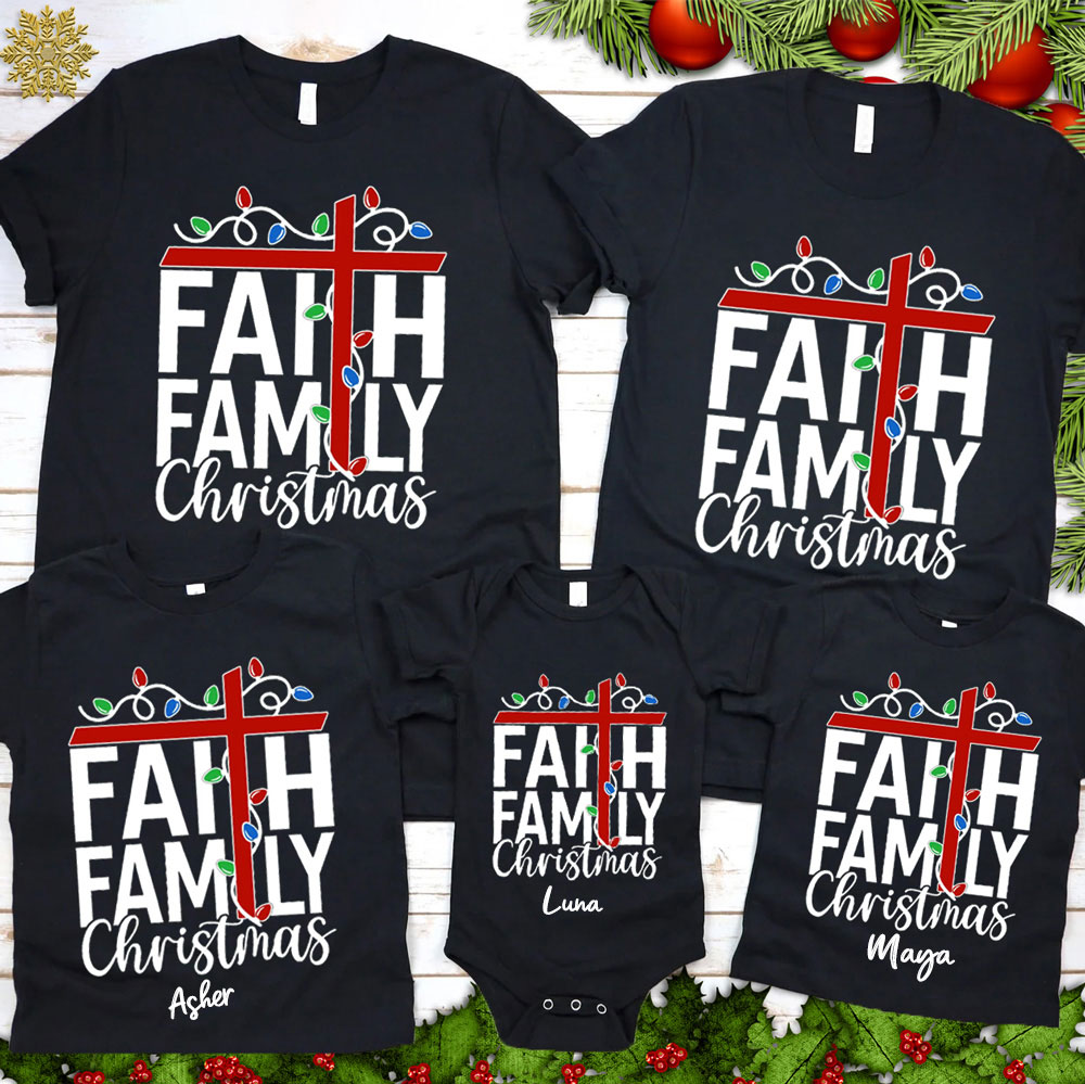 Faith Family Christmas Family Matching Shirts
