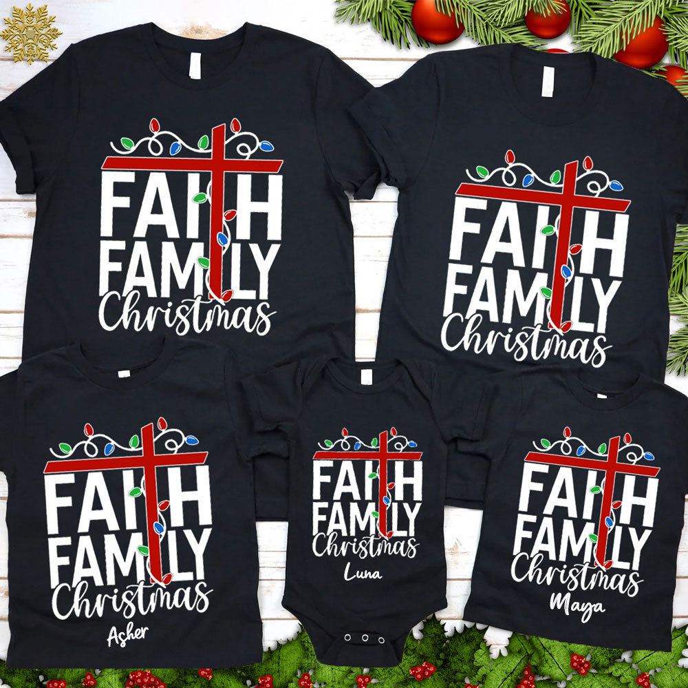 Faith Family Christmas Family Matching Shirts