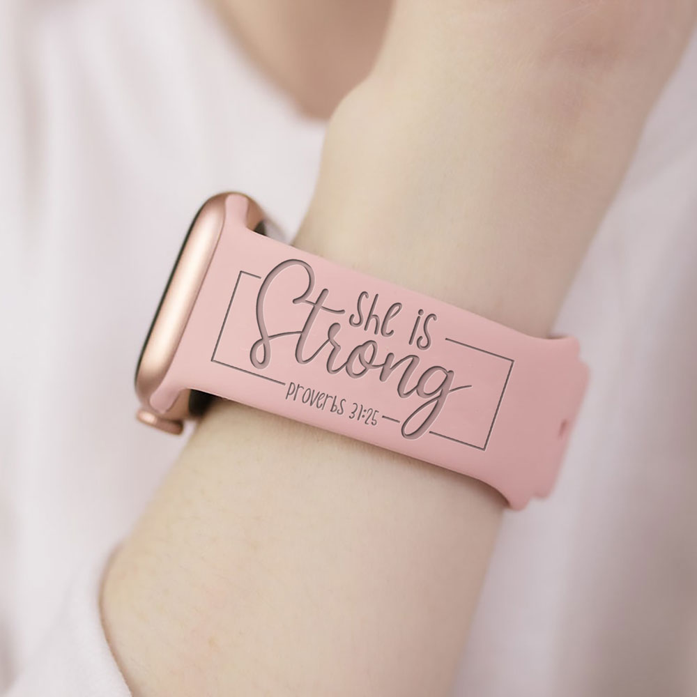 She Is Strong Proverbs Christian Sayings Watch Band