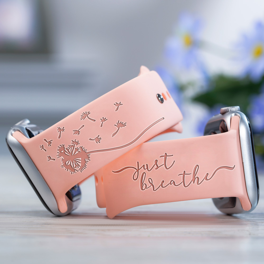 Just Breathe Engraved Watch Band for Apple, Fitbit and Samsung