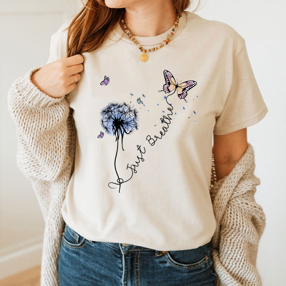 Just Breathe Butterfly Christian T-Shirt