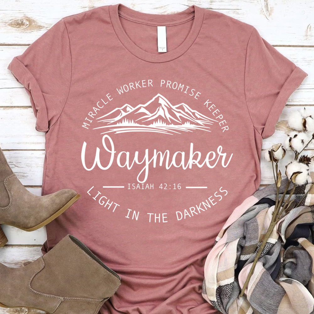 Waymaker Miracle Worker Promise Keeper Christian Tee
