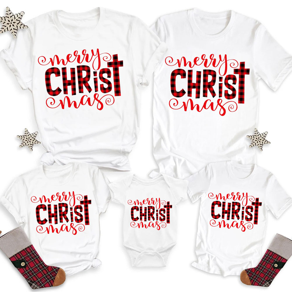 Merry Christ Mas Christian Christmas Family Matching Shirts