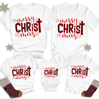Merry Christ Mas Christian Christmas Family Matching Shirts