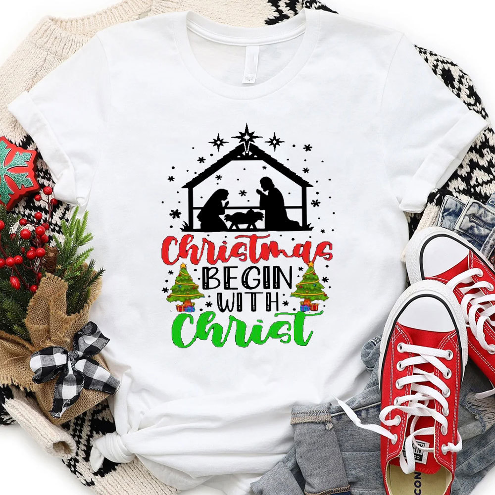 Christmas Begins with Christ Unisex Shirt