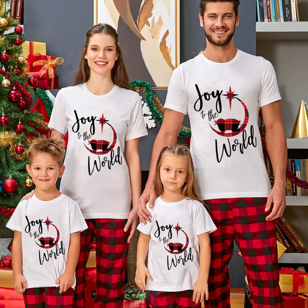 Joy to the World Nativity Christmas Family Matching Shirts