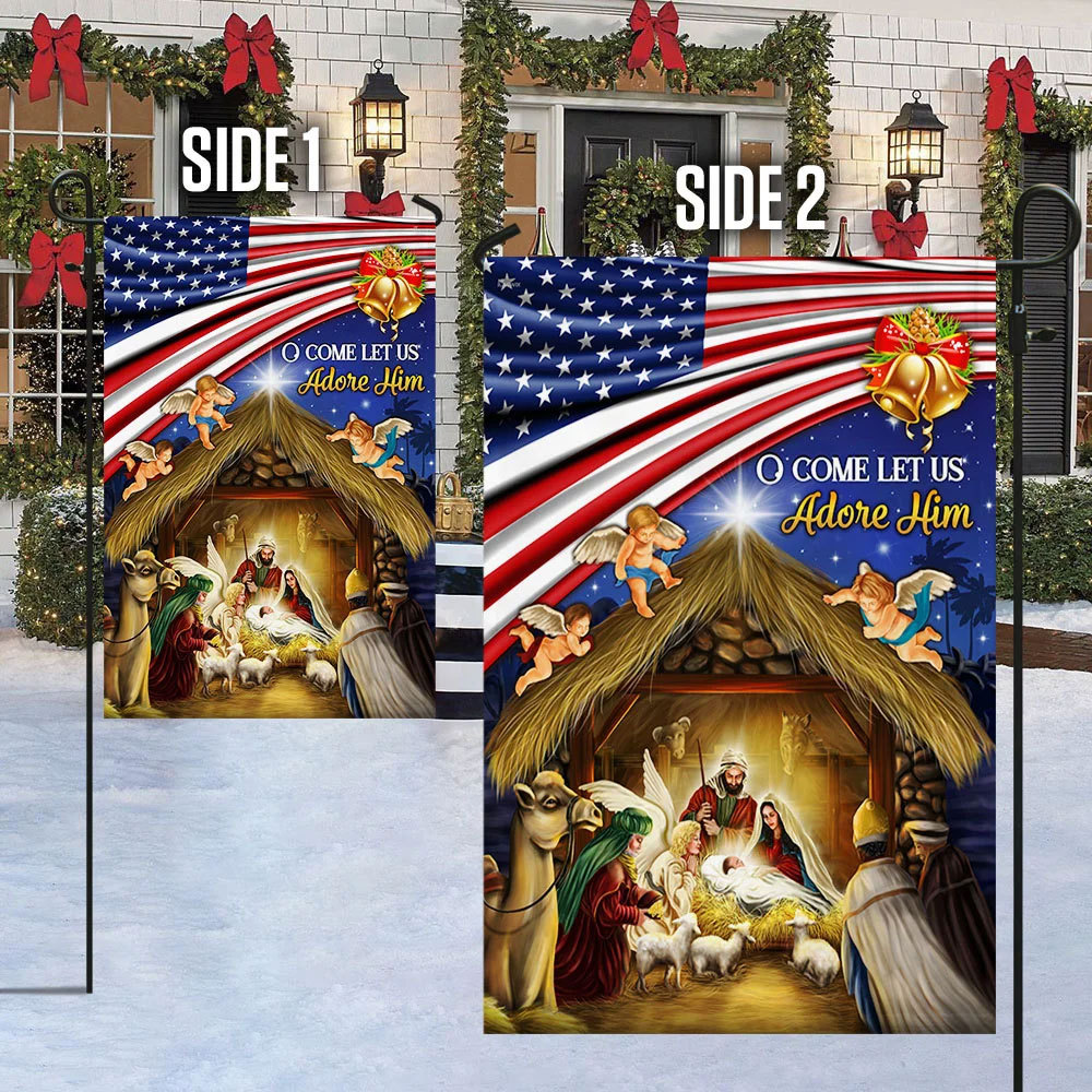 O Come Let Us Adore Him Flag
