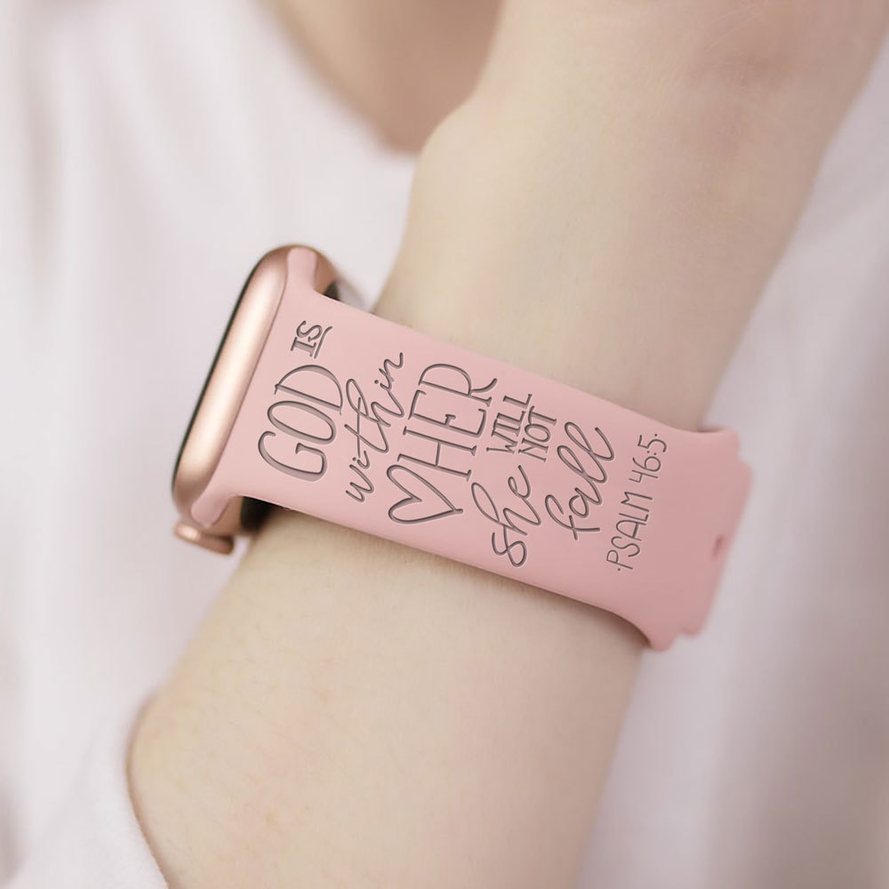 God Is Within Her She Will Not  Fall Watch Band