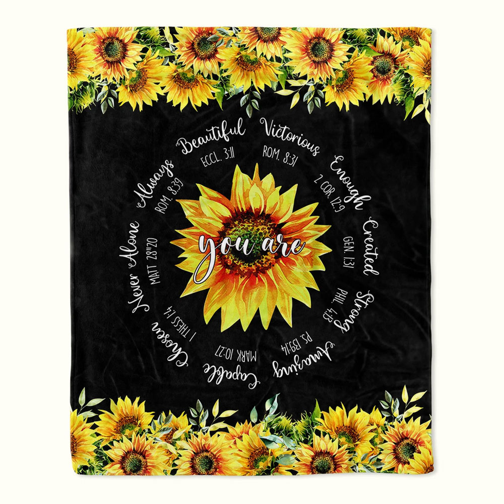 Christian You Are Sunflower Throw Blanket