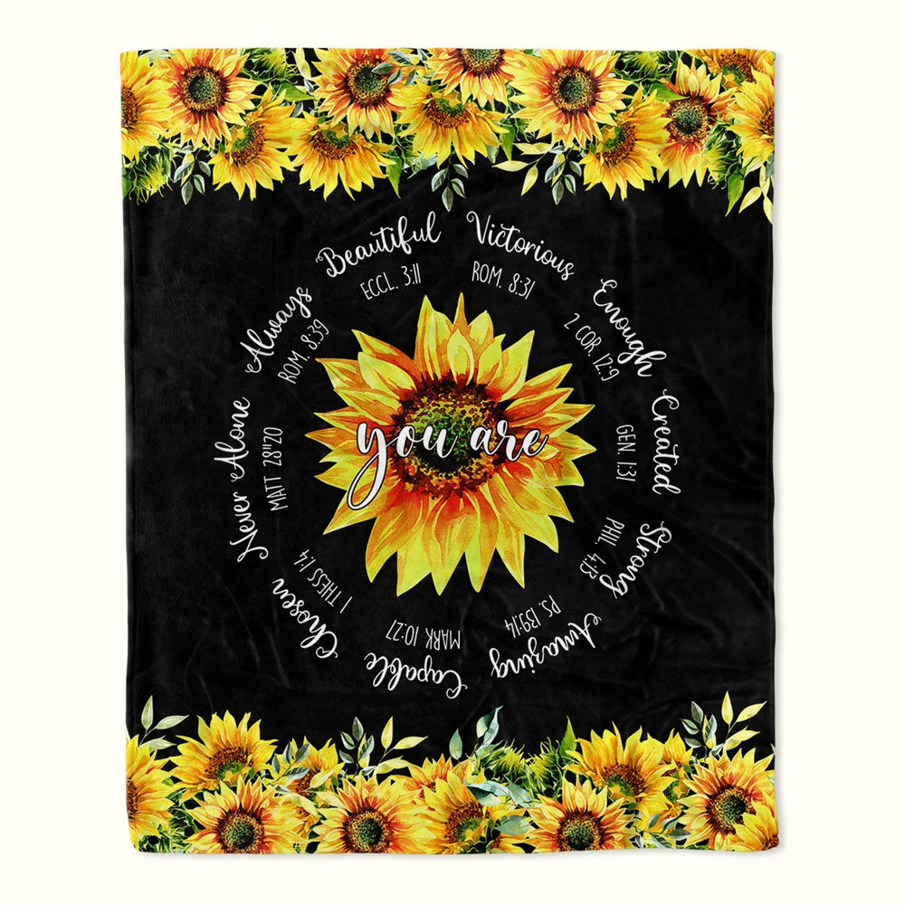 Christian You Are Sunflower Throw Blanket