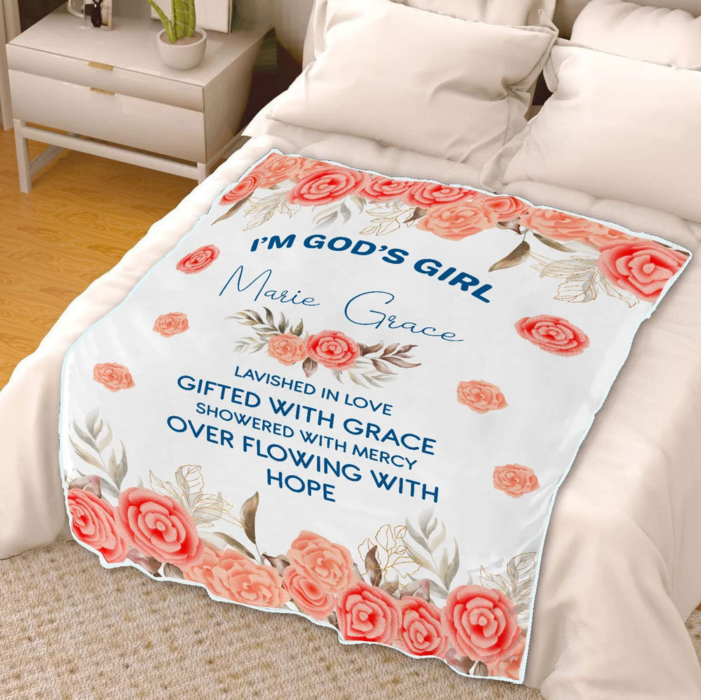 I'm God's Girl Custom Name Blanket